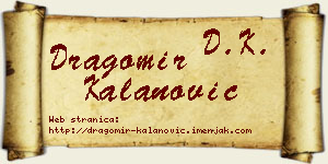 Dragomir Kalanović vizit kartica